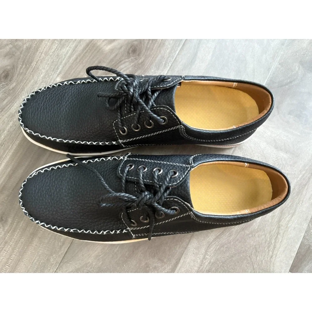 Mens Black Effortlessly Stylish Casual‎ Moccasin Loafer Shoes Size 9